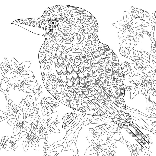 Zentangle stylized kookaburra bird - Vektor, obrázek