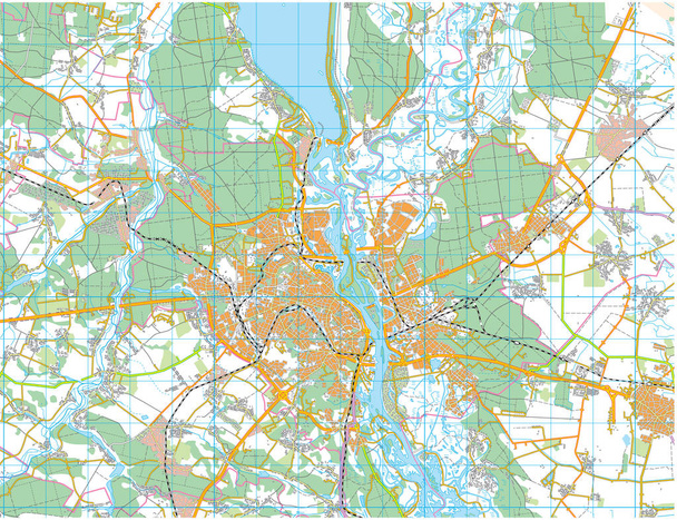 mapa města Kyjev s okolím. Plán města - Vektor, obrázek