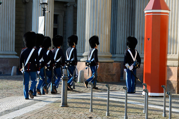 Η βασιλική φρουρά στην Κοπεγχάγη, Δανία  - Φωτογραφία, εικόνα