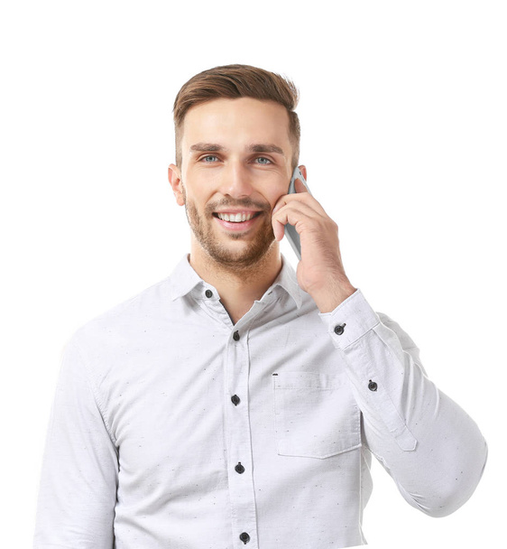 Young businessman with phone  - Foto, afbeelding