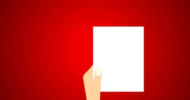 Плоска Векторна Анімація Кадри Ділової Людини Проведення Договірної Угоди підписаного Договору Папір, Символ юридичного документа зі штампом і документацією в червоному
 - Кадри, відео