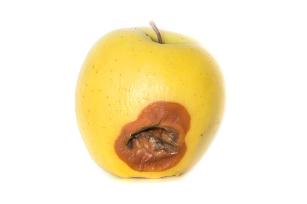 Zgniłe jabłko z zlym miejscu - Zdjęcie, obraz