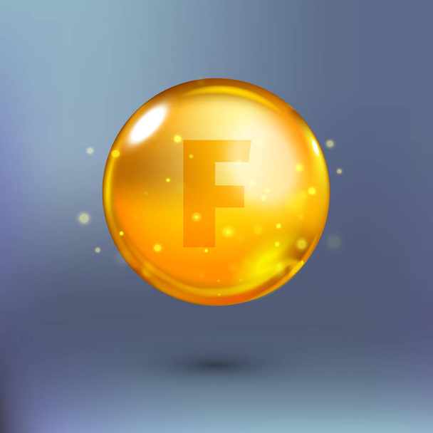 Shining golden essence circle droplet. Vector illustration - Vector, Image