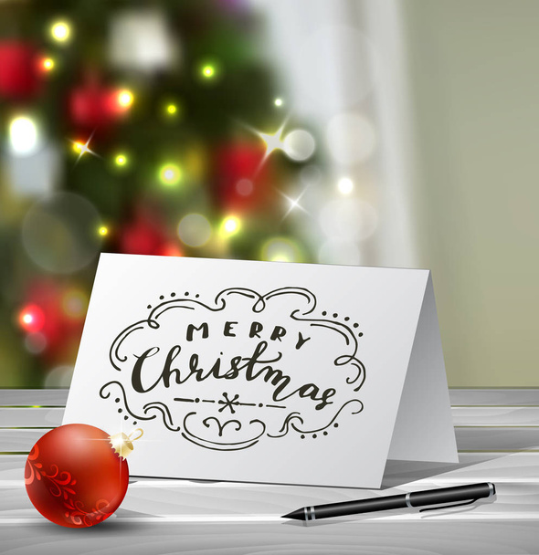 Christmas Greeting Card makieta - Wektor, obraz