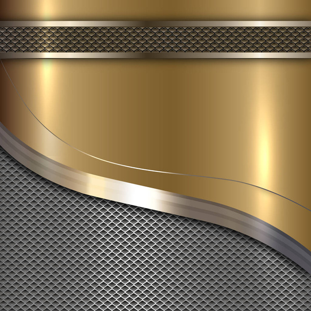 Abstract metal background. Gold and chrome. - Photo, Image