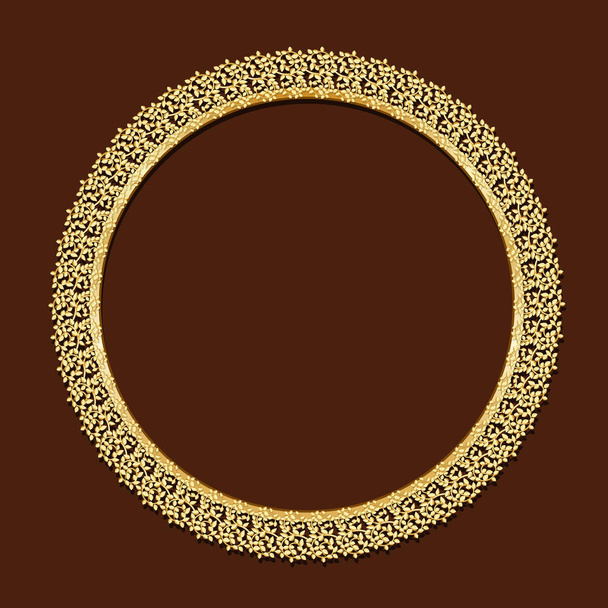 round frame gold color with shadow - Вектор, зображення