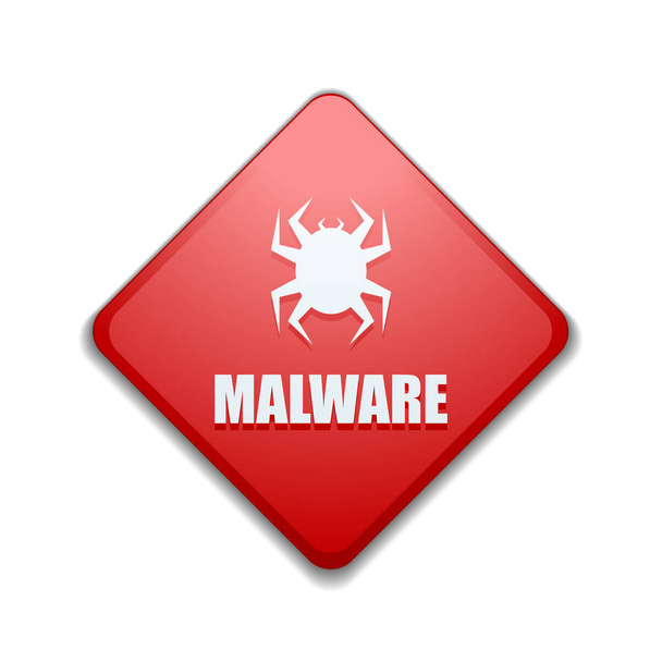 Señal de peligro de atención de malware
 - Vector, Imagen
