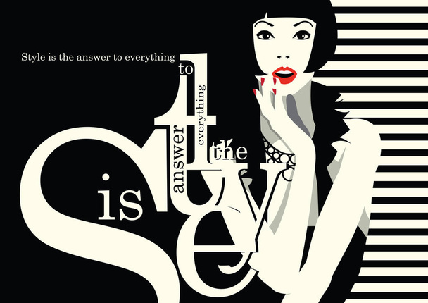 Fashion quote with  woman. - Vector, Image