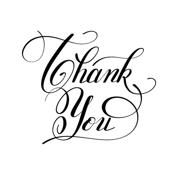 calligraphy thank you handwritten lettering inscription - Vector, Image