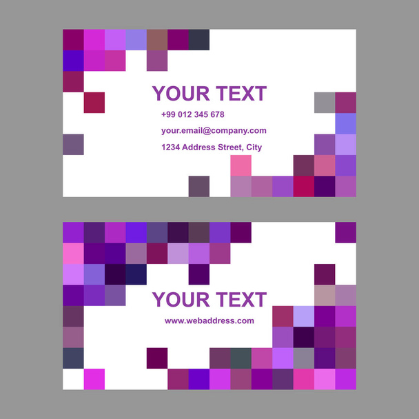 Фиолетовый геометрический шаблон визитной карточки
 - Вектор,изображение