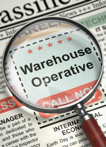 Job Opening Warehouse Operative. 3D. - Photo, Image