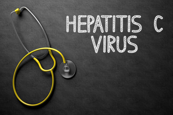 Chalkboard com conceito de vírus da hepatite C. Ilustração 3D
. - Foto, Imagem