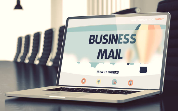 Business Mail - on Laptop Screen. Closeup. 3D. - Photo, Image