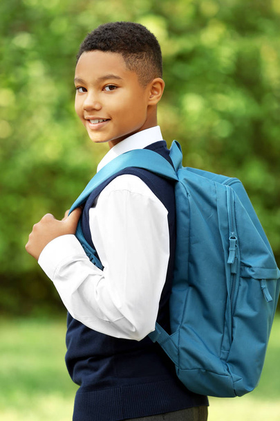 Teenage schoolboy with backpack - Foto, imagen