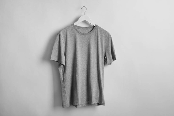 Blank grey t-shirt - Fotoğraf, Görsel