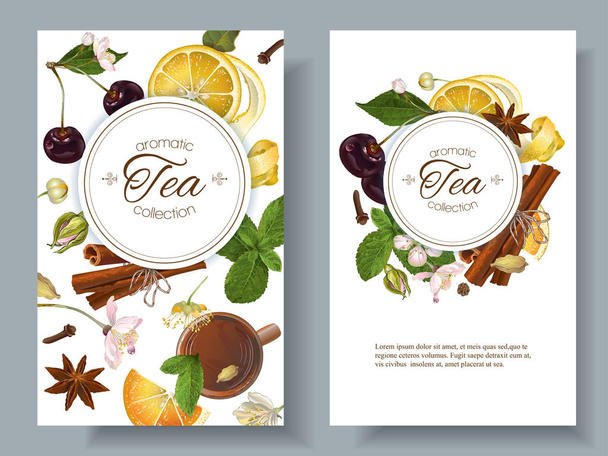 Vector aromatic tea banners - Vetor, Imagem