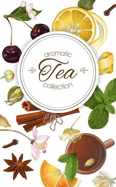 Vector aromatic tea banner - Vektor, kép