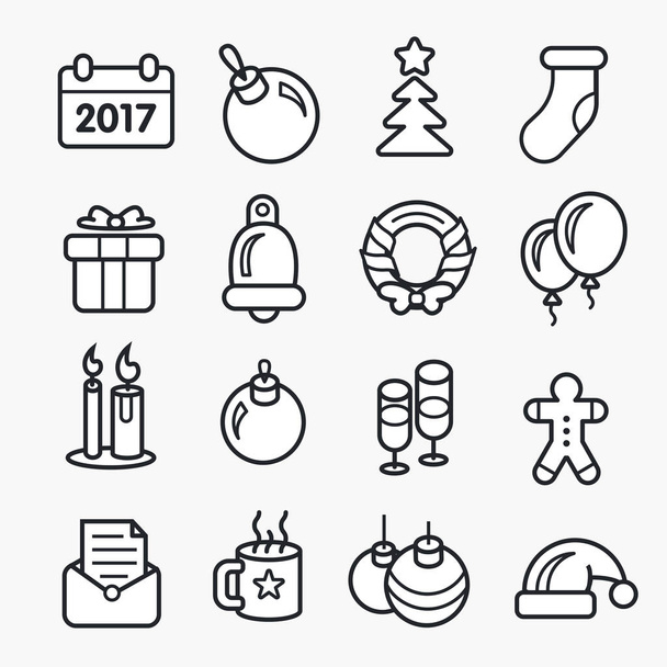 ікони різдвяна колекція коло набір новий рік
 - Вектор, зображення