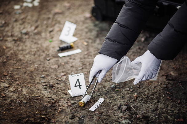 Crime scene investigation - collecting evidence - Photo, Image