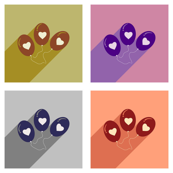 Набір плоских іконок з довгими кульками тіні
 - Вектор, зображення