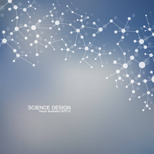Structure molecule of DNA and neurons. Structural atom. Chemical compounds. Medicine, science, technology concept. Geometric abstract background. Vector illustration for your design. - ベクター画像