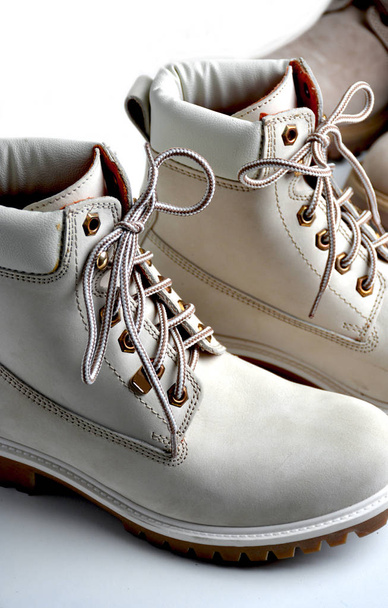 Male and female leather boots authentic,  - Valokuva, kuva