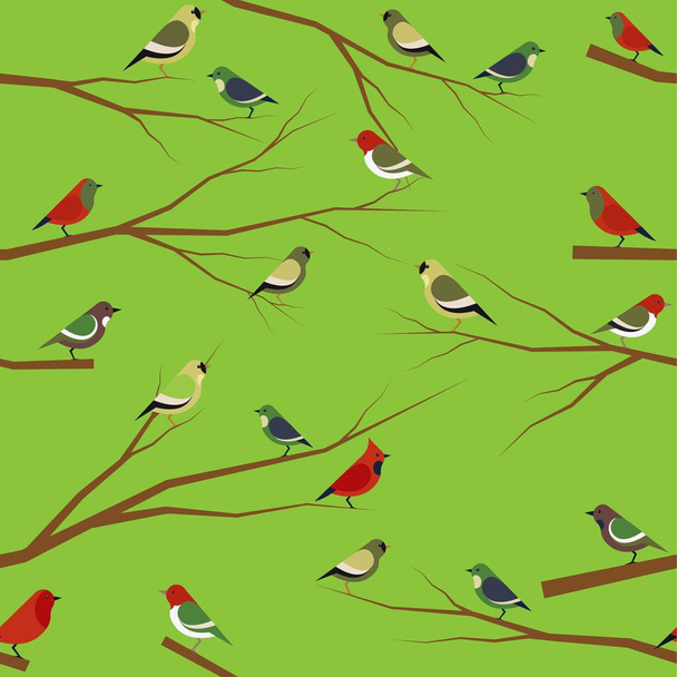  Vector seamless pattern with birds - Vector, Image