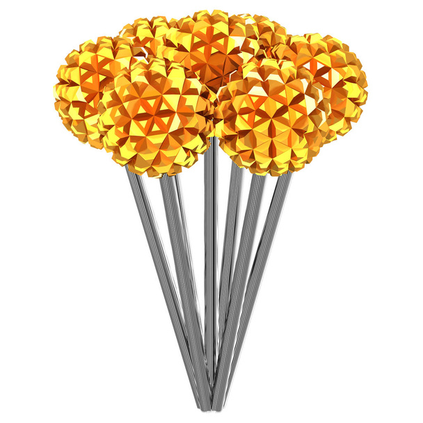 Abstarct background - Metal flowers. 3D rendering. - Foto, Imagen