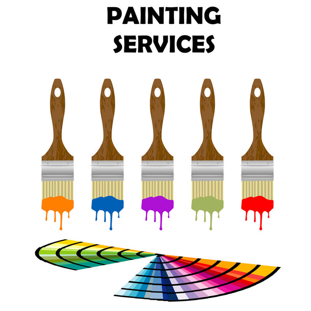 Herramientas de pintura y muestras de color
 - Vector, imagen