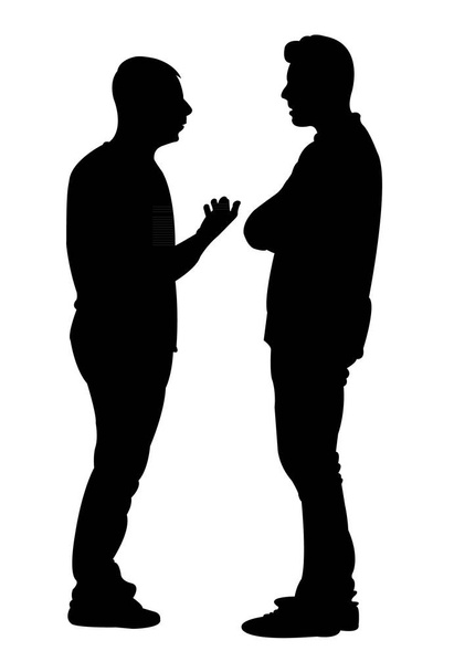 men talking silhouette vector - Vektor, Bild