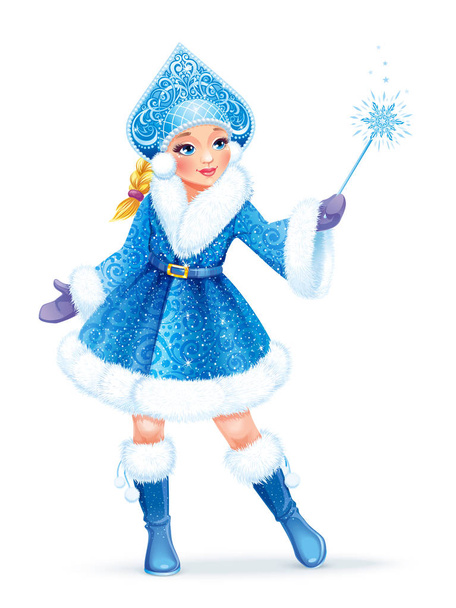 Snow Maiden (Snegurochka), traditional  Russian Christmas character - Vector, Image