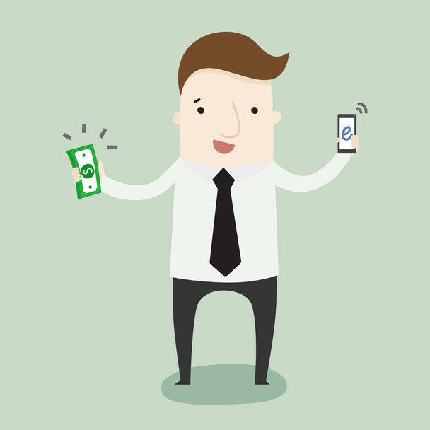 Get money from mobile technology - Vector, Image