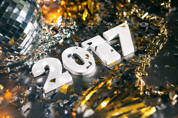 2017 Confetti New Year's Eve Grunge Background - Fotografie, Obrázek
