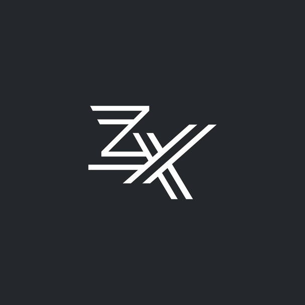 Z e X Carta Logo Vector
.  - Vetor, Imagem