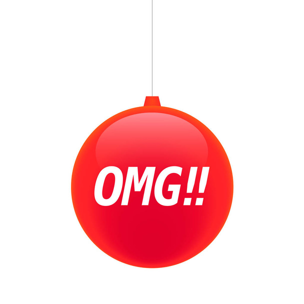 Boule de Noël isolée avec le texte OMG
!! - Vecteur, image