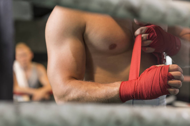 Athletic boxer preparing for fight - Fotografie, Obrázek