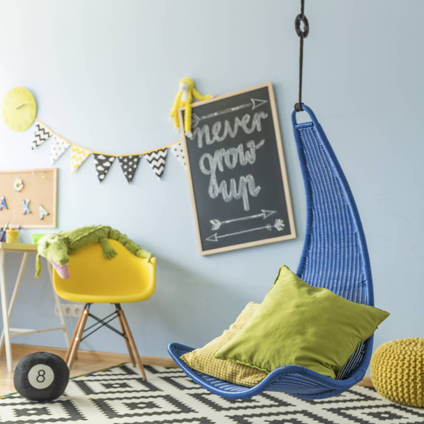 Children's room with a hanging chair  - Zdjęcie, obraz