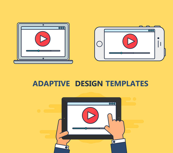 Šablona webová adaptivní Video formuláře - Vektor, obrázek