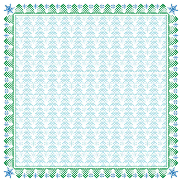 Square winter border and seamless pattern. Swatch is given in vector file. - Vector, Image