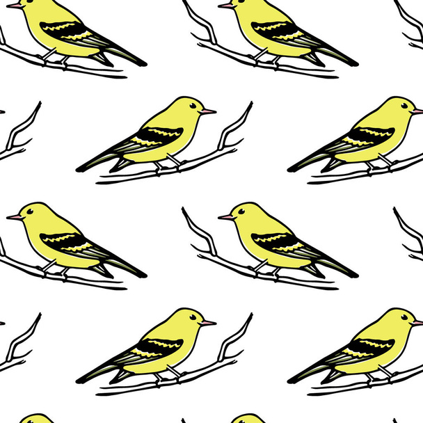 Birds seamless pattern - Vector, Image