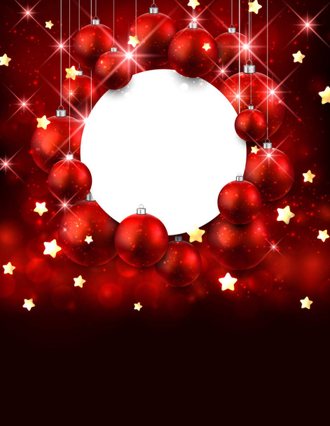 Textura festiva com grinalda de bolas de Natal
 - Vetor, Imagem