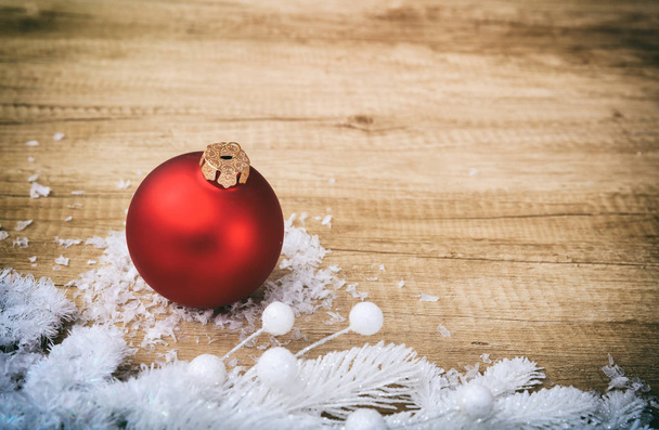 Christmas decoration on a wooden surface - Photo, image