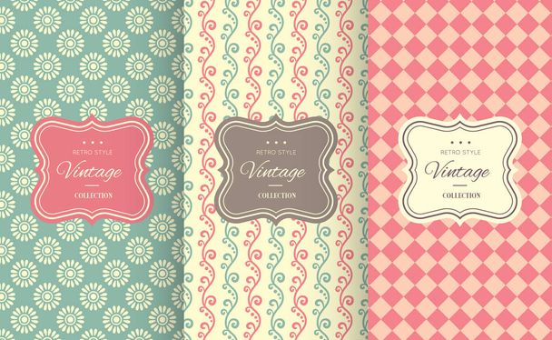 Charming different vector seamless patterns. - Vector, Image