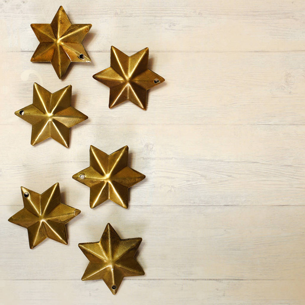 Background with decorative metal stars. - Foto, afbeelding