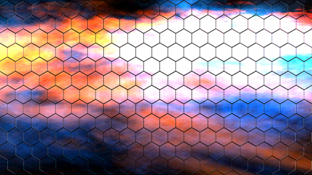 3d renderizado patrón de hexágono colorido con buen color
 - Foto, Imagen