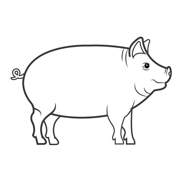 pig animal farm icon - Vector, Image