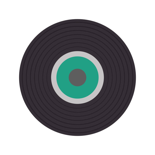 vinyl music isolated icon - Vector, imagen