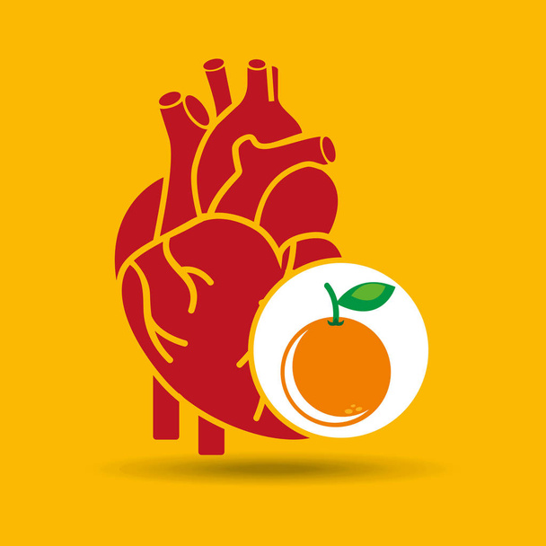 pojem zdravé srdce oranžová ikona - Vektor, obrázek