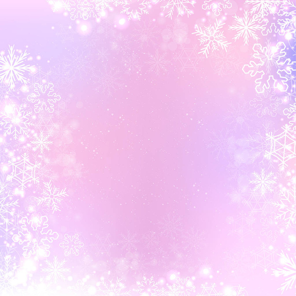 Gradient winter square banner background with snowflake - Vector, Image