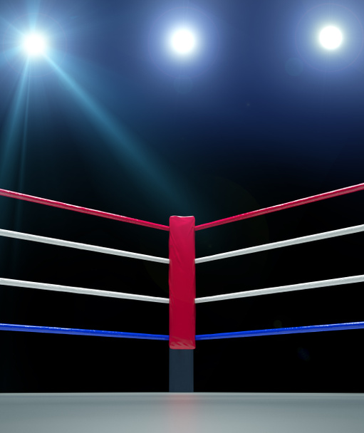 red corner boxing ring background 3d rendering - 写真・画像